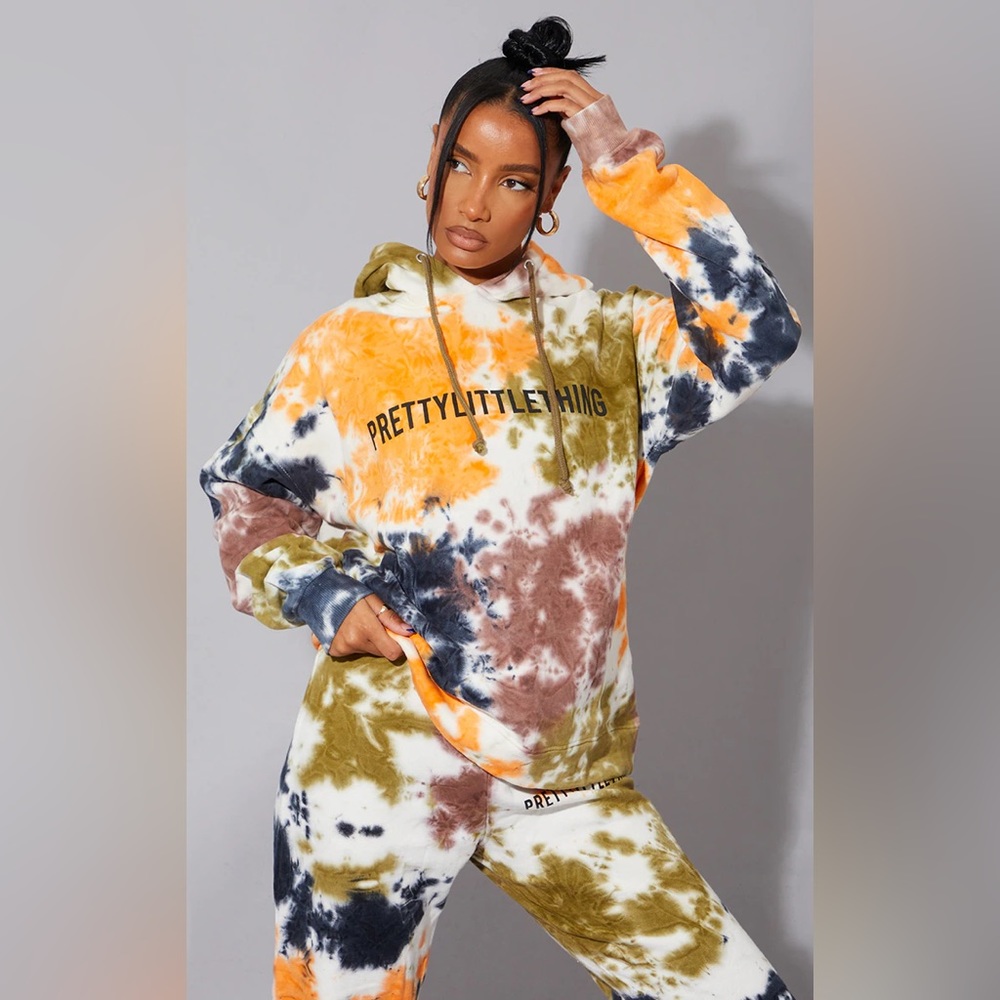 PRETTYLITTLETHING Multi Oversized Tie Dye Hoodie